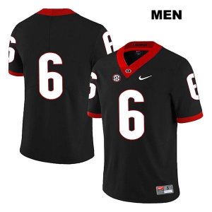 Men's Georgia Bulldogs NCAA #6 Kenny McIntosh Nike Stitched Black Legend Authentic No Name College Football Jersey XAJ4254DC